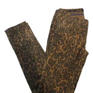 a.n.a Leopard Print Skinny Jeans - Brown
